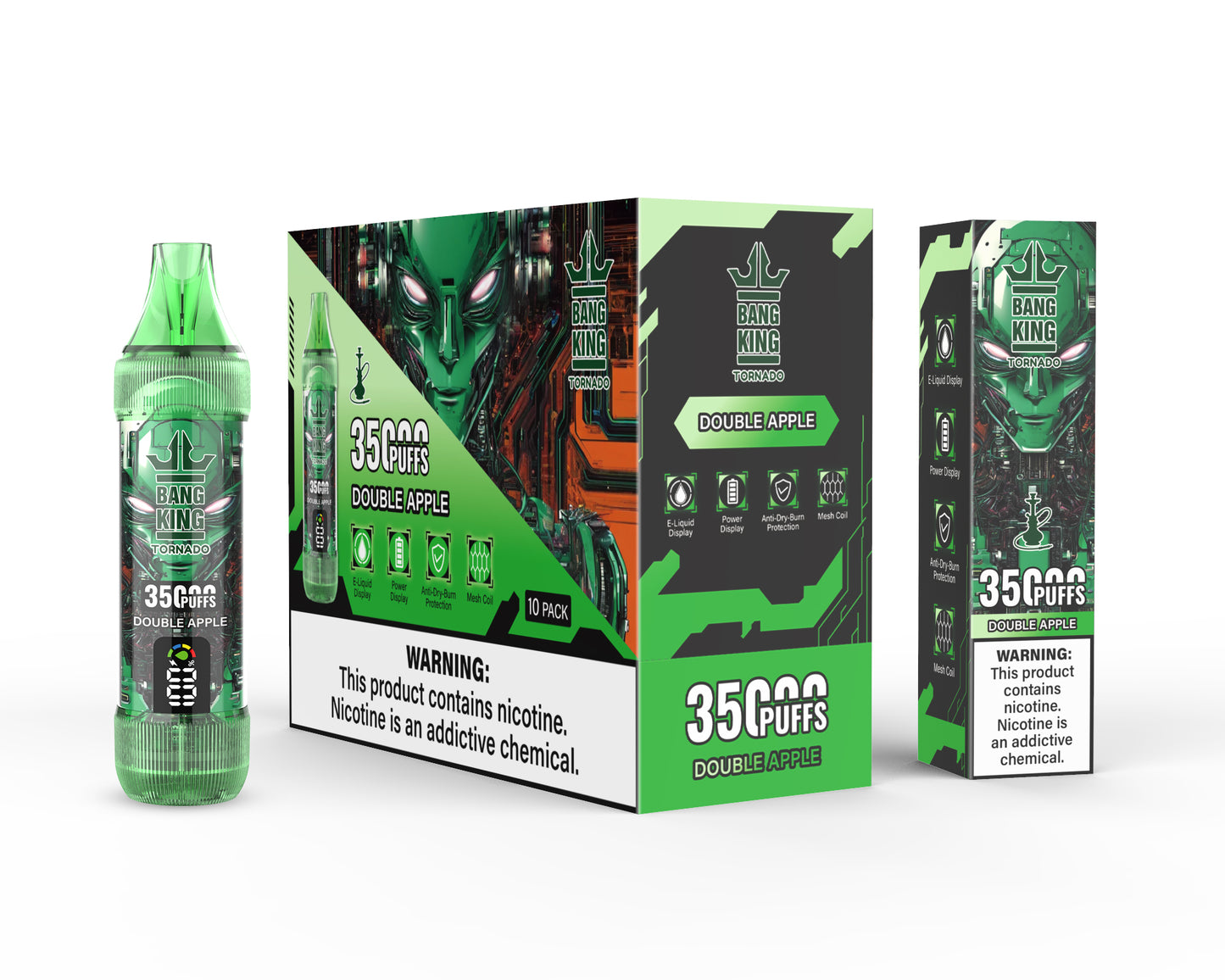 Bang King Tornado 35000 35K Puffs Original LED Display Edition Disposable Vape Pen(Box of 3)