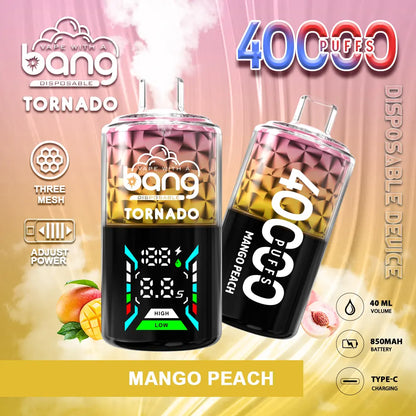 Bang Tornado 40000 40K Puffs Large Smoke LED Display Disposable Vape(Box of 3)