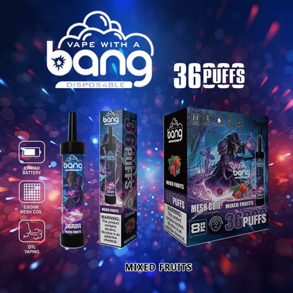 Bang 36000 36K Puffs 0% 2% 3% 5% Nicotine Latest Original Disposable Vape Pen(Box of 3)