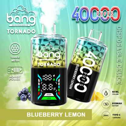 Bang Tornado 40000 40K Puffs Large Smoke LED Display Disposable Vape(Box of 3)