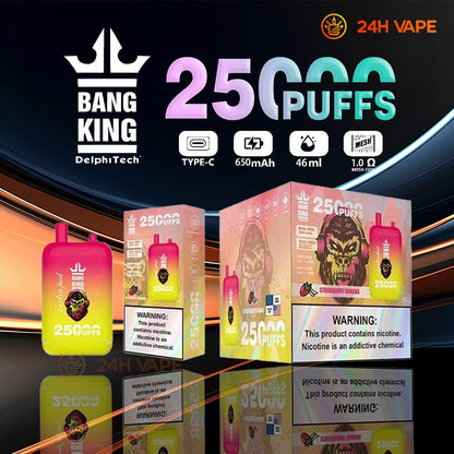Bang King 25000 Puffs 0% 2% 3% 5% Nicotine Double Warehouser Disposable Vape Pod(Box of 3)