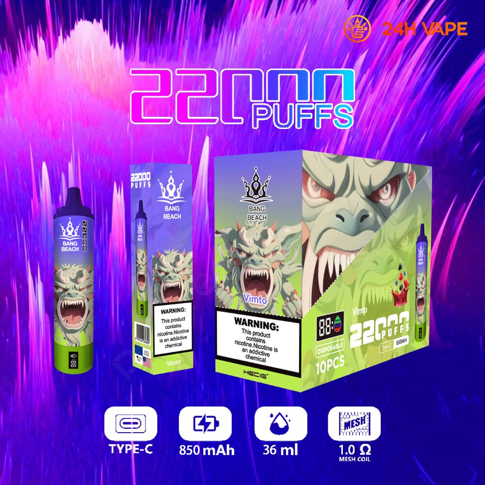 Bang Beach 22000 Puffs Original LED Display Edition Disposable Vape Pen(Box of 3)
