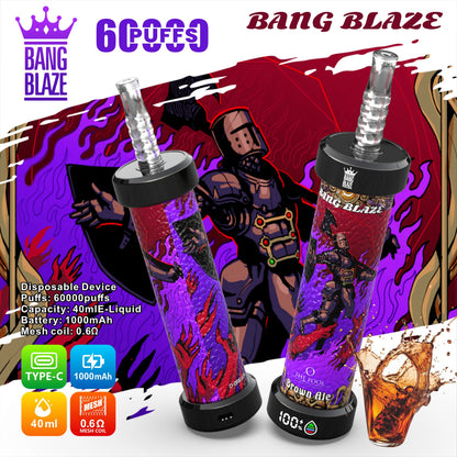Bang Blaze 60k 60000 Puffs Latest Original LCD Display Disposable Vape Pen(Box of 3)