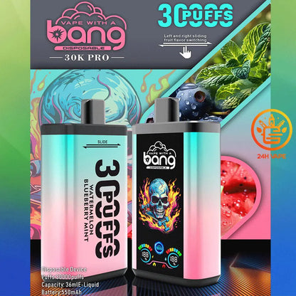 Bang 30K PRO 30000 Puffs Newest Dual Flavor LED Disposable Vape(Box of 3)