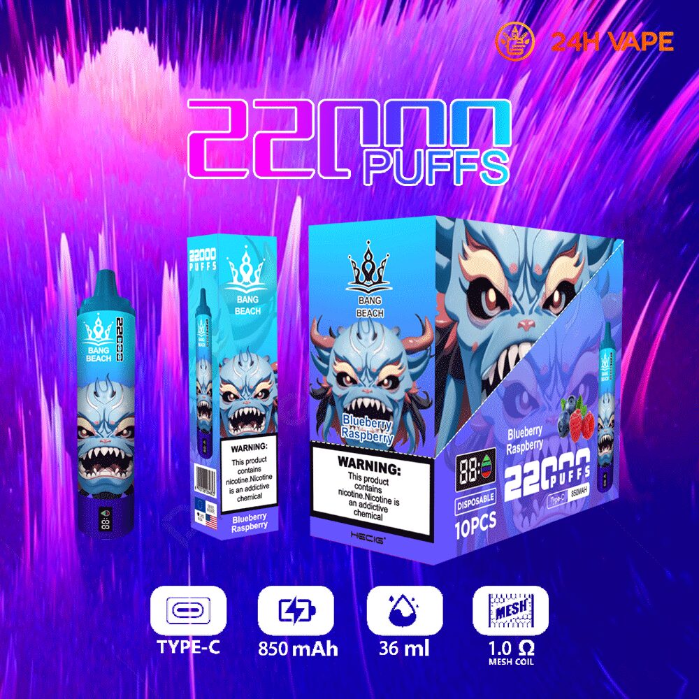 Bang Beach 22000 Puffs Original LED Display Edition Disposable Vape Pen(Box of 3)