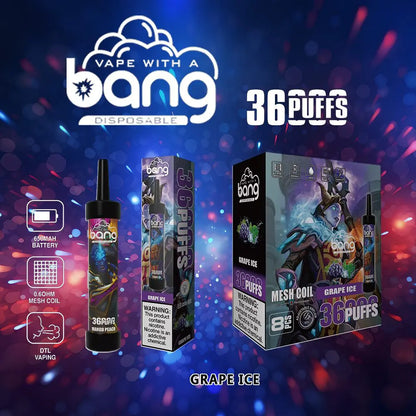 Bang 36000 36K Puffs 0% 2% 3% 5% Nicotine Latest Original Disposable Vape Pen(Box of 3)