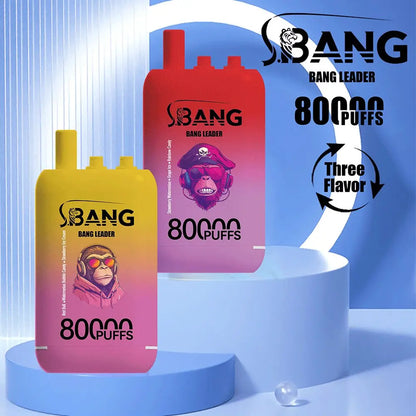 Bang Leader 80000 80K Puffs 3 in 1 Flavors Newest Original Rechargeable Disposable Vape(Box of 3)