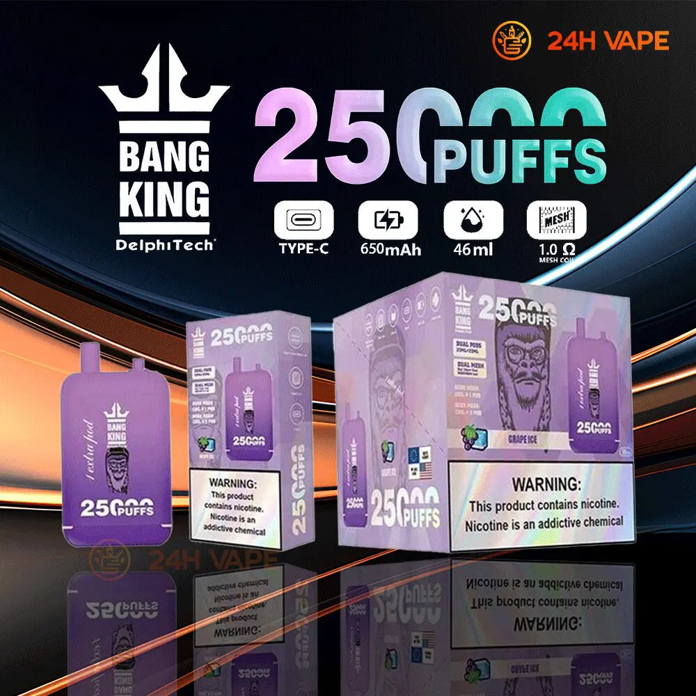 Bang King 25000 Puffs 0% 2% 3% 5% Nicotine Double Warehouser Disposable Vape Pod(Box of 3)