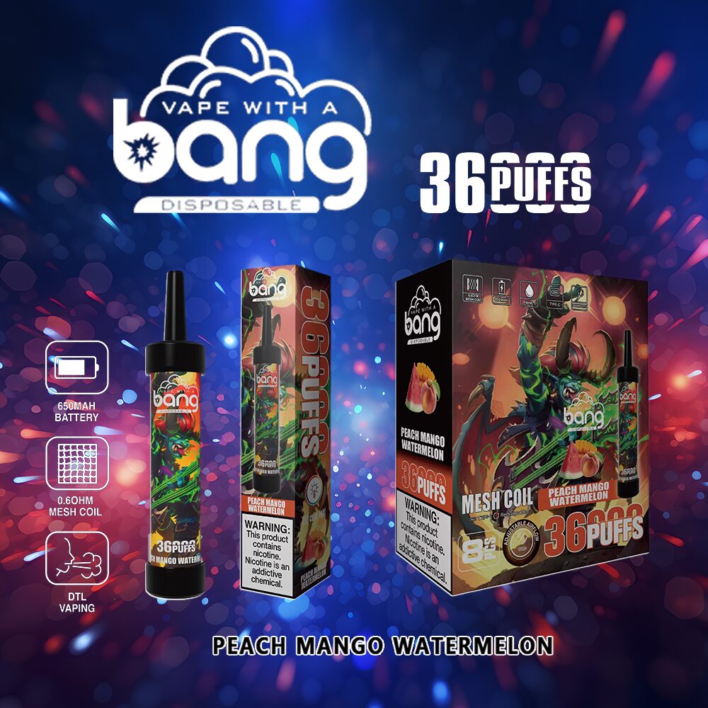 Bang 36000 36K Puffs 0% 2% 3% 5% Nicotine Latest Original Disposable Vape Pen(Box of 3)