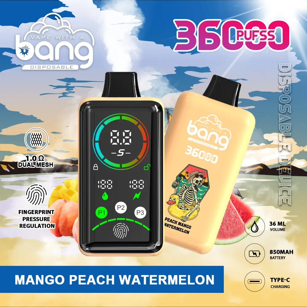 Bang 36000 Power Advanced Fingerprint Power Regulation 36K Puffs Disposable Vape(Box of 3)