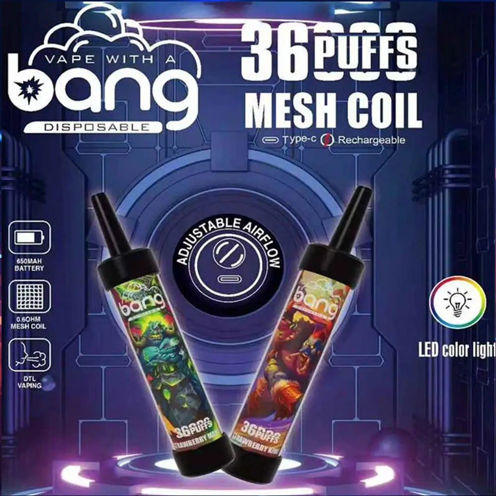 Bang 36000 36K Puffs 0% 2% 3% 5% Nicotine Latest Original Disposable Vape Pen(Box of 3)