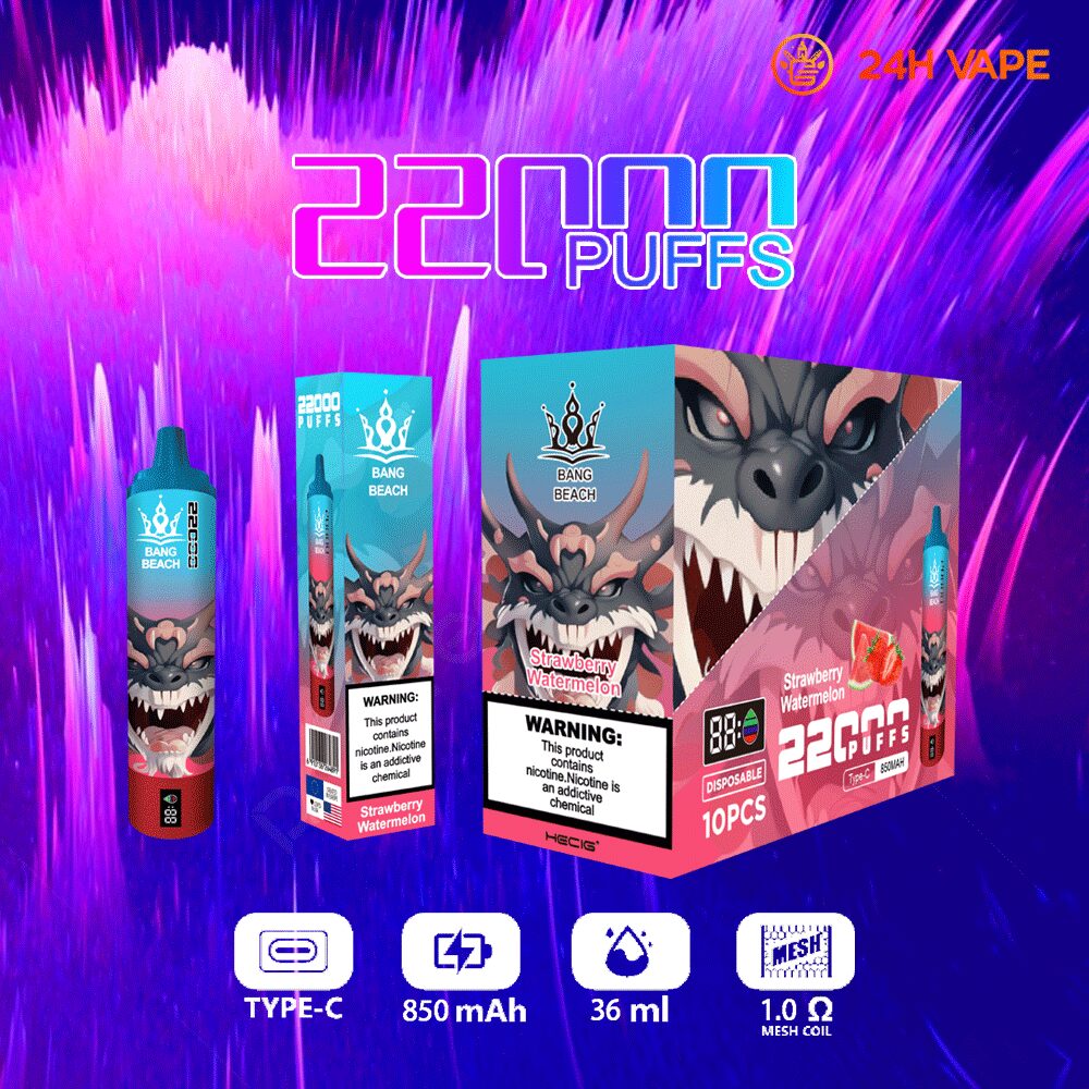Bang Beach 22000 Puffs Original LED Display Edition Disposable Vape Pen(Box of 3)