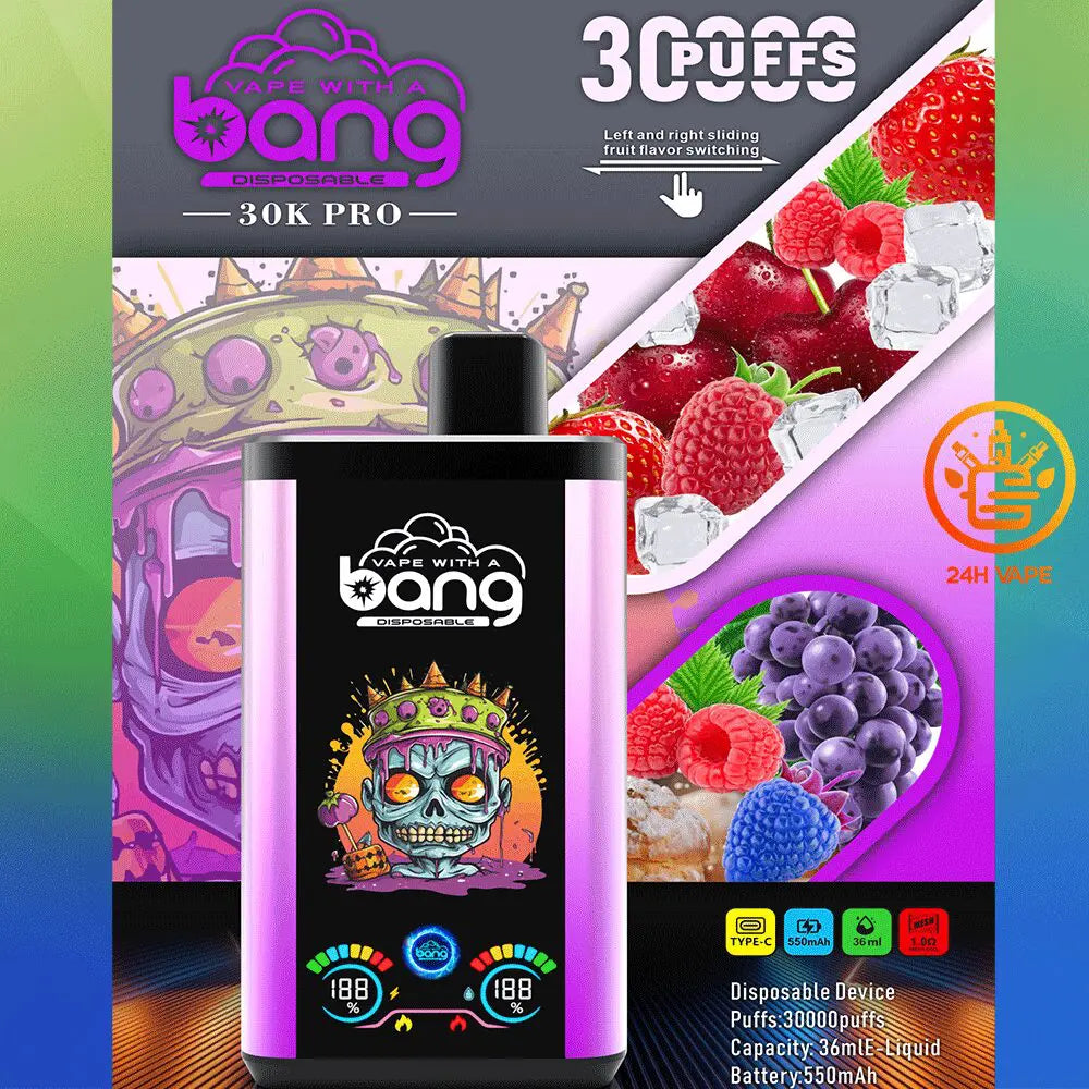 Bang 30K PRO 30000 Puffs Newest Dual Flavor LED Disposable Vape(Box of 3)