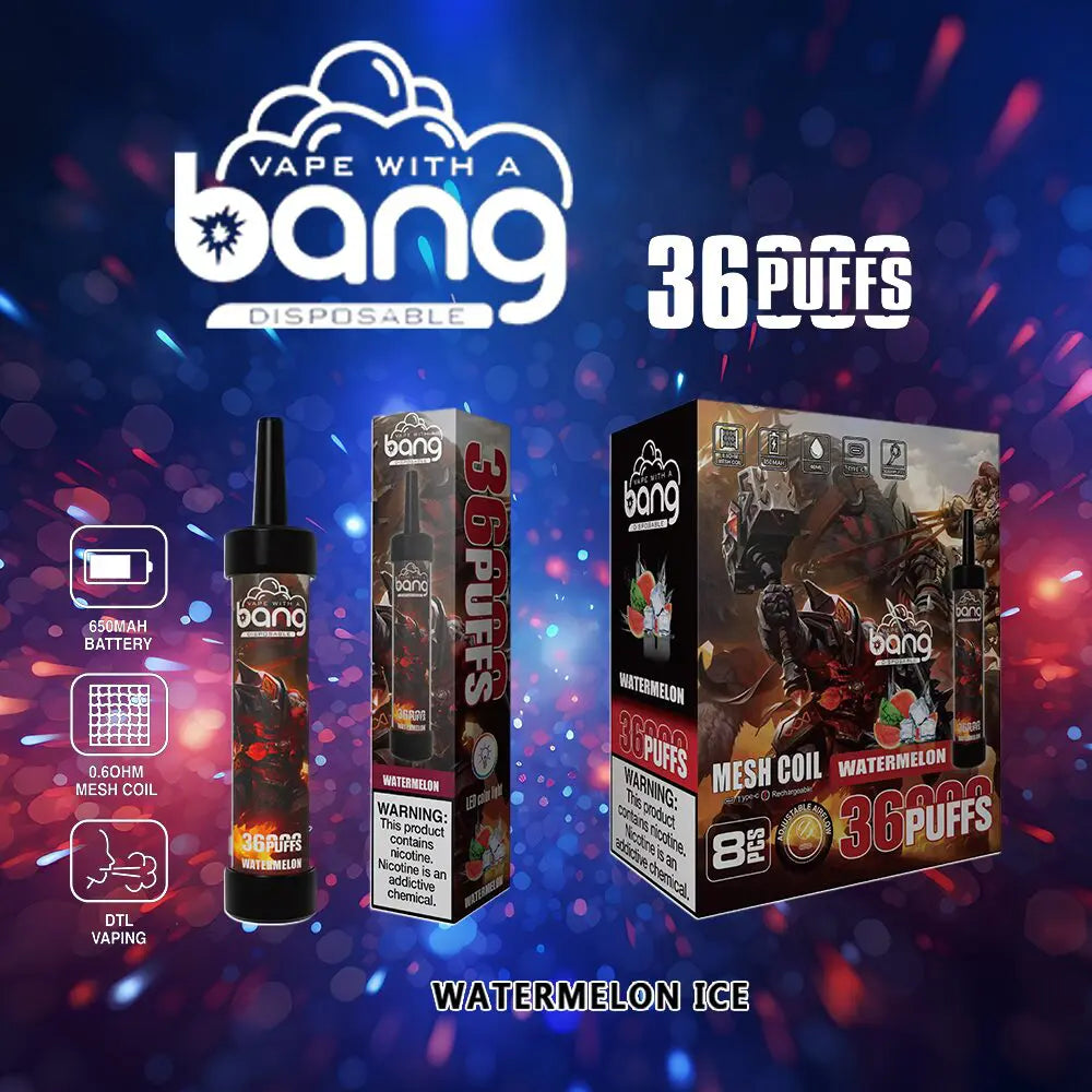 Bang 36000 36K Puffs 0% 2% 3% 5% Nicotine Latest Original Disposable Vape Pen(Box of 3)