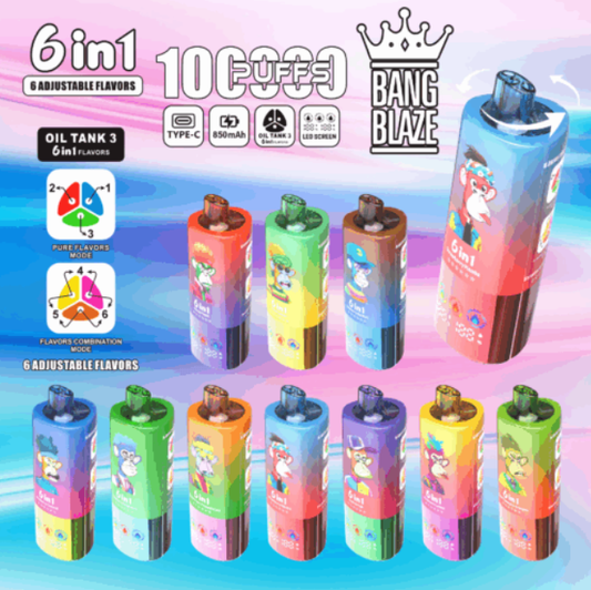 【New Arrive】Bang Blaze 100,000 Puffs – 6 in 1 Flavor