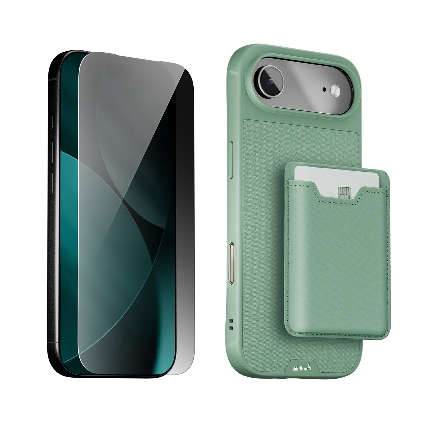sage-protective-case-screen-protector-and-card-wallet-iphone-starter-kit-9155