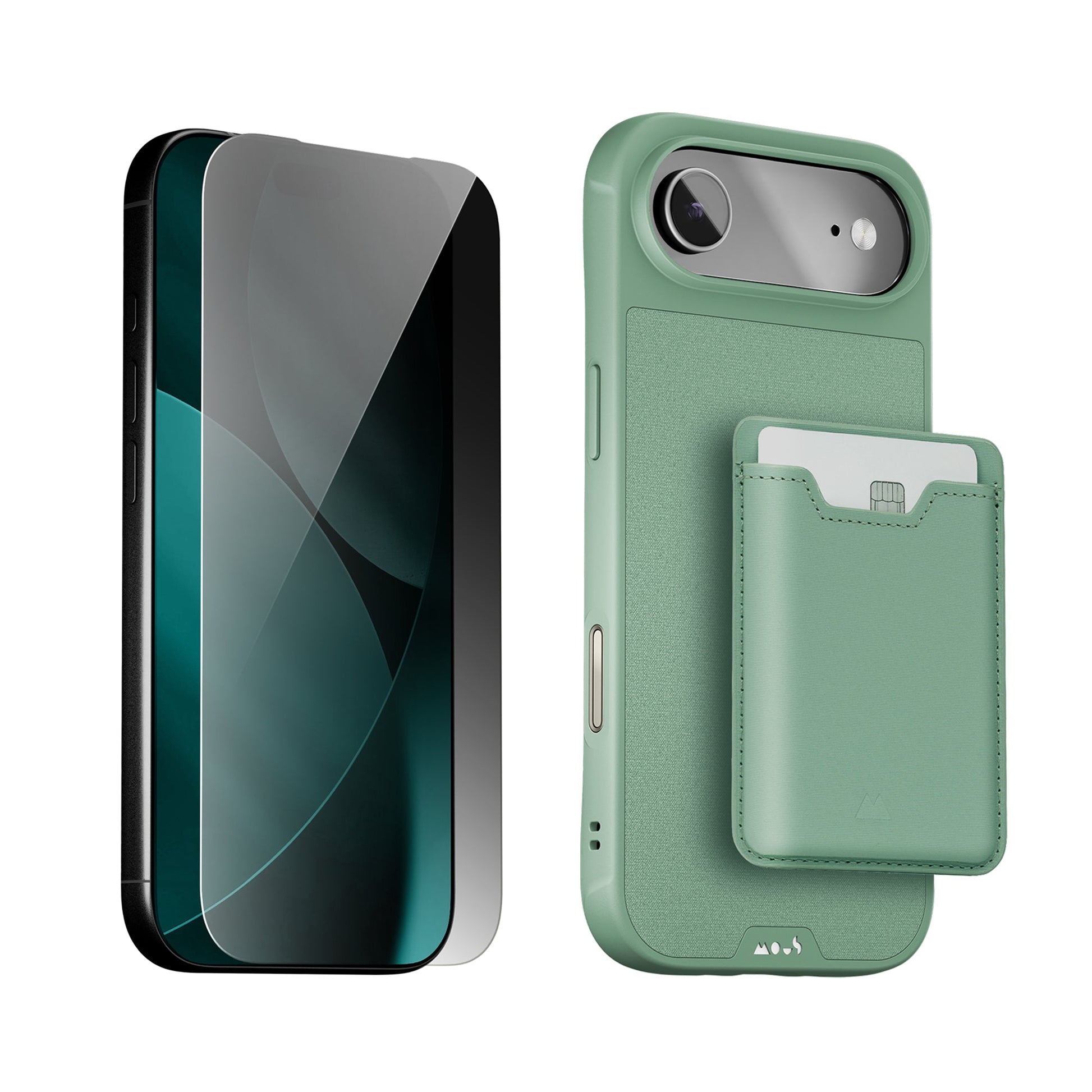 sage-protective-case-screen-protector-and-card-wallet-iphone-starter-kit-9155