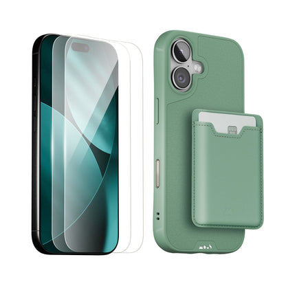 sage-protective-case-screen-protector-and-card-wallet-iphone-starter-kit-9155